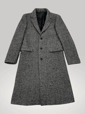 CLUB MONACO Manteco Italian Wool Houndstooth Long Overcoat Coat Men’s 38